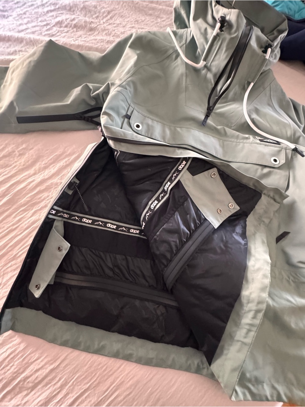 DOPE Sage Green Snowboard/ Ski Arnok Pullover Jacket - Picture 5 of 6